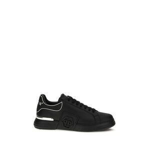 Philipp Plein Black Calf Leather Bos Taurus Low Top Men's Sneakers